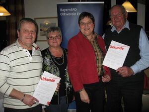 Foto: v.l.n.r. Werner Wolf, Ursula Egner, Christel Engelhard, Herbert Schwalbe