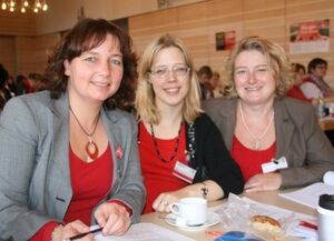 Ruth Müller, Katja Reitmaier und Rita Hagl beim Parteitag "Starke Frauen für ein starkes Bayern"