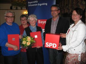 Foto v.l.n.r.: Hans-Peter Marcinkowski, Ursula Egner, Anneliese Winbeck, Andreas Fink, Ruth Müller